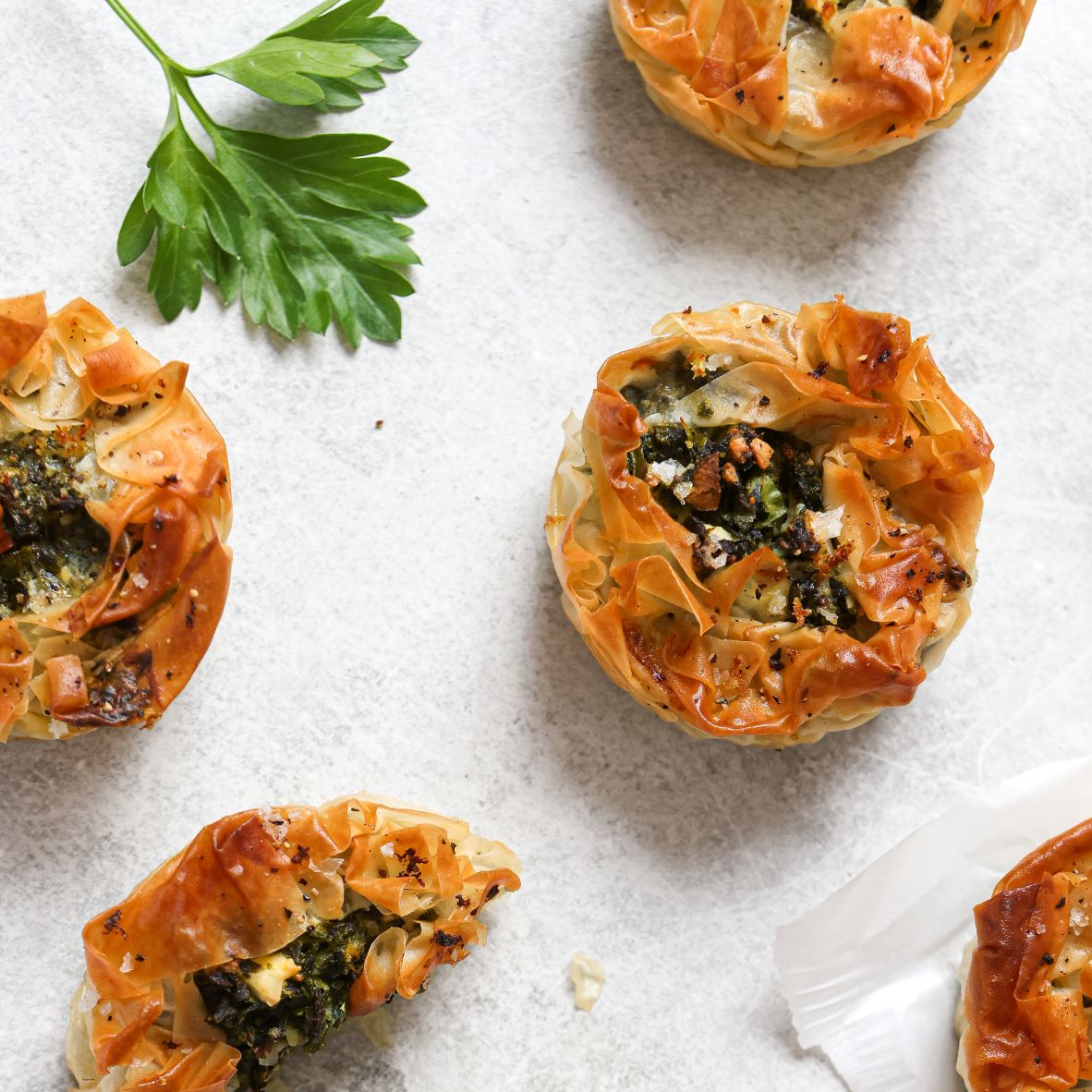 Spinach and feta pies